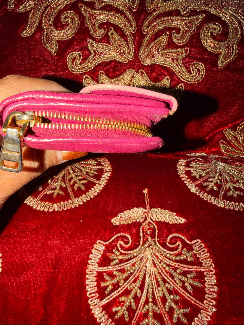 Miu Miu Bicolor Leather Compact Wallet two-tone Rosa and Peonia colorway. EUC - Picture 2 of 9